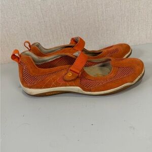 Merrell Vibrant Orange Mesh Mary Jane Flats